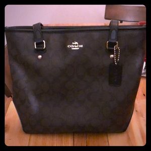 Coach Signature Top Zip Tote